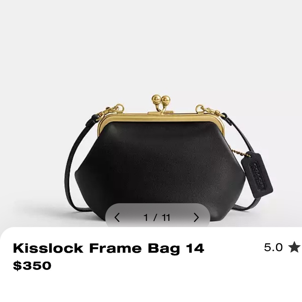 Coach Black Crossbody Bag with Gold Kisslock